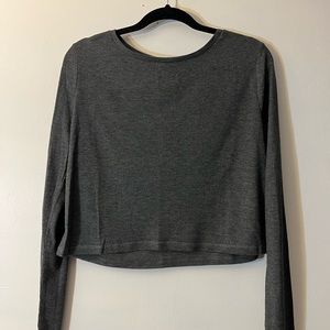 NWOT cropped gray long sleeve